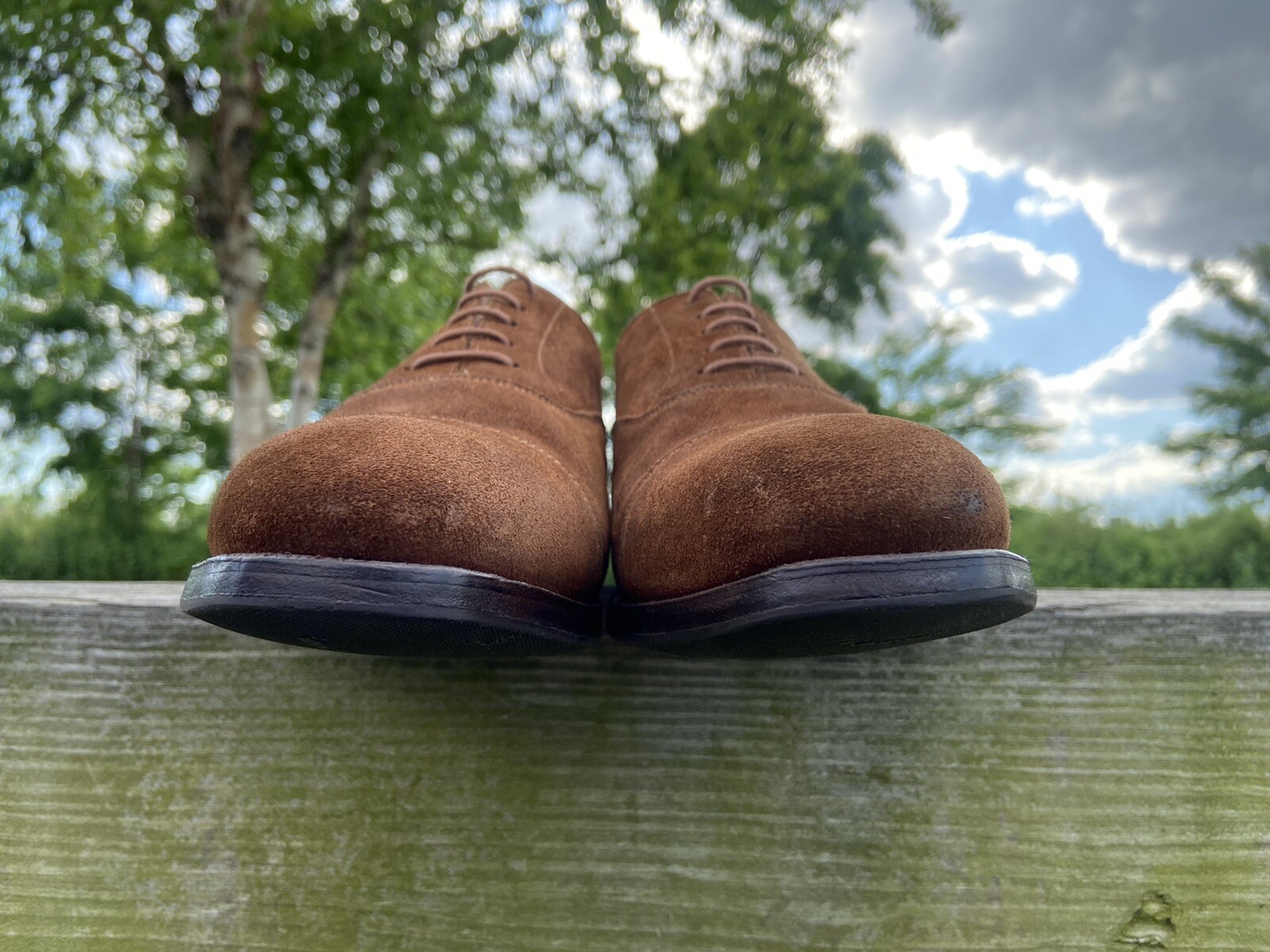 Foster & Son Highclere Tobacco Suede Cap-toe Oxfords E9.5 UK/10.5 US image 5