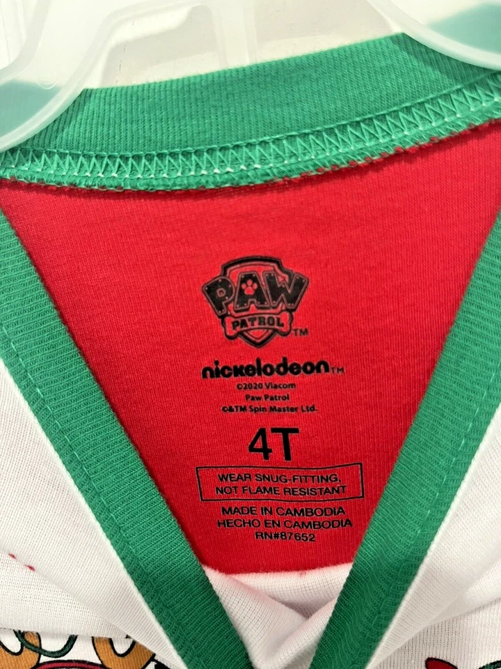 Paw Patrol Boys 2-piece Cotton Snug Fit Christmas Pajama Set NWT - Image 3 of 4
