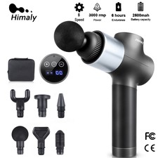 8 Modi Electric Massage Gun Massagepistole Massager Muscle Massagegerät+6 Köpfe