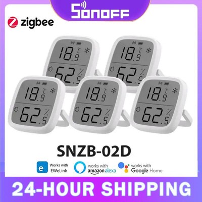 SONOFF SNZB-02D Zigbee Smart Temperature Humidity Sensor LCD Screen Remote Real-