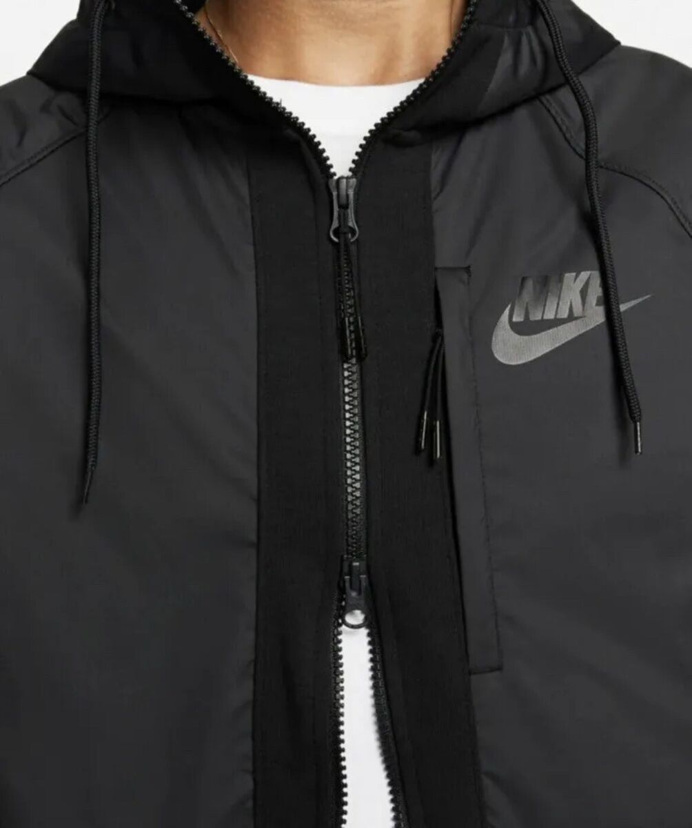Nike NSW Tech Essentials Full-Zip Fleece Hooded Jacket Black Nike NSW Tech Essentials Full-Zip Fleece Hooded Jacket Black