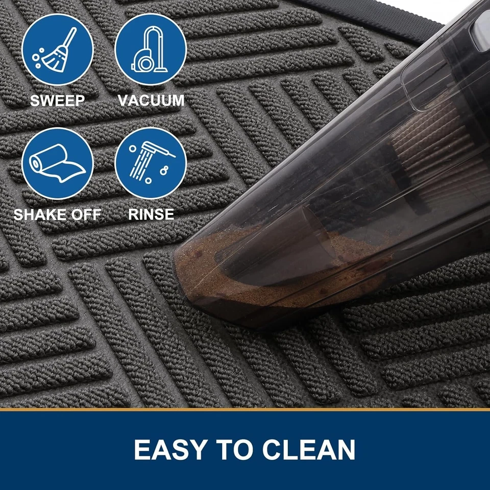 Alfombrilla de puerta delantera entrada exterior, alfombrilla de interior exterior de alta resistencia, goma natural Foto 3 de 4