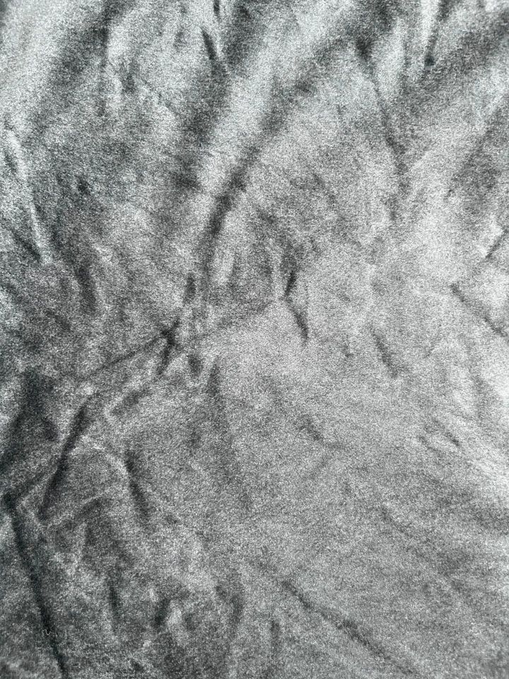 Fabric Black Panne Velvet Crushed Velour 60" x 1.5+ Yds Prewashed IS NOT GRAY - Image 3 of 3