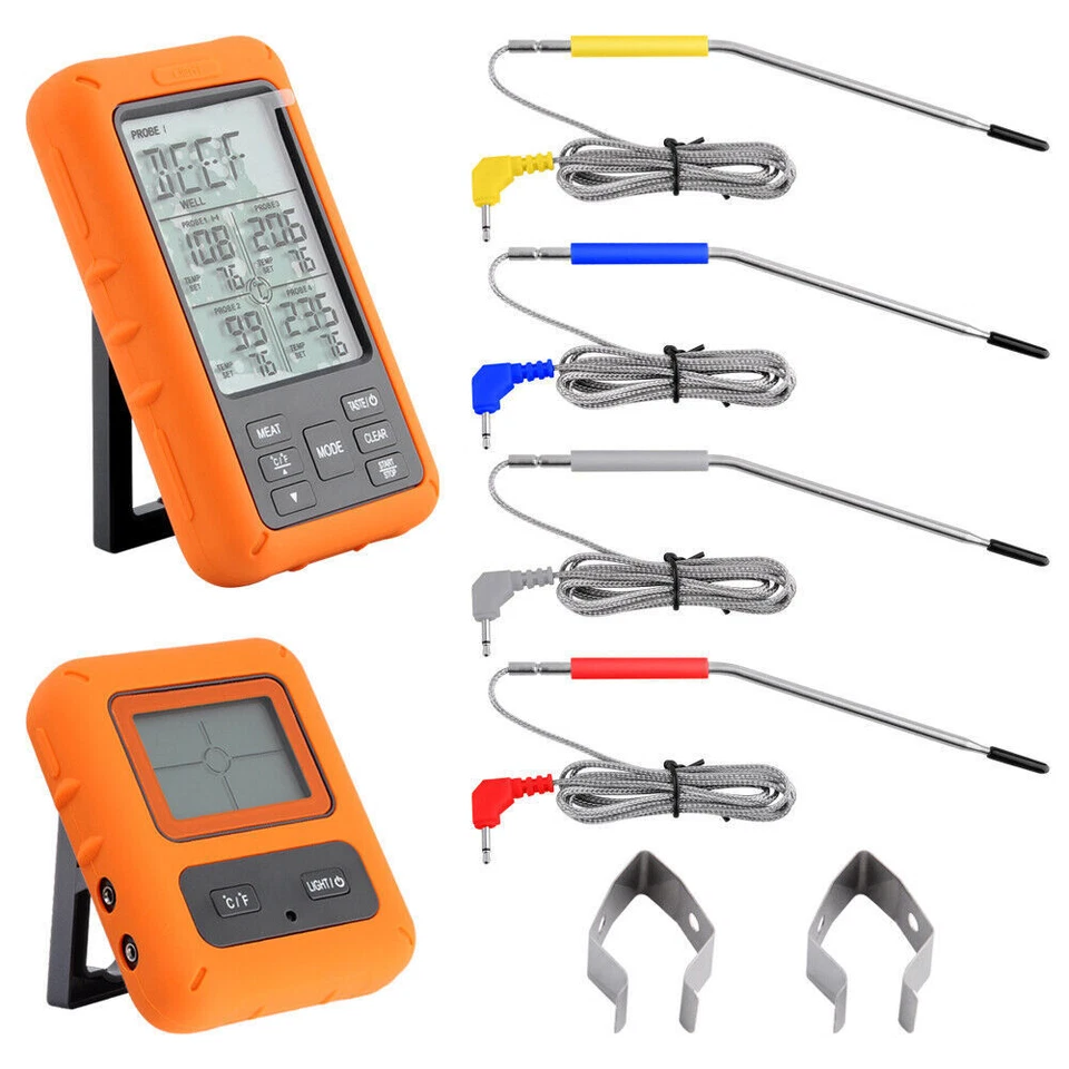 Digital Bratenthermometer Funk Grillthermometer Fleisch-Thermometer mit 4 Fühler - Bild 3 von 4