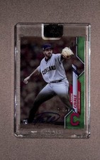 2020 Topps Clearly Authentic #CCA-AC Aaron Civale Rookie RC Auto Green SP #/99