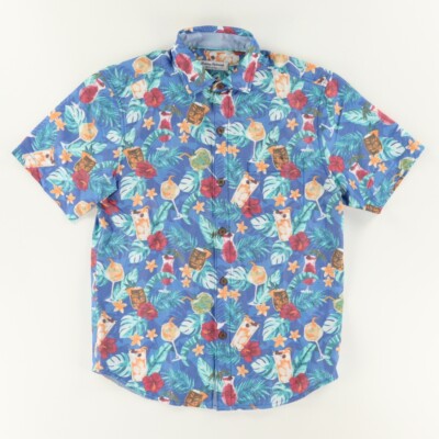 Tommy Bahama Mojito Bay Campanula Viscose Floral Shirt Blue Men's S