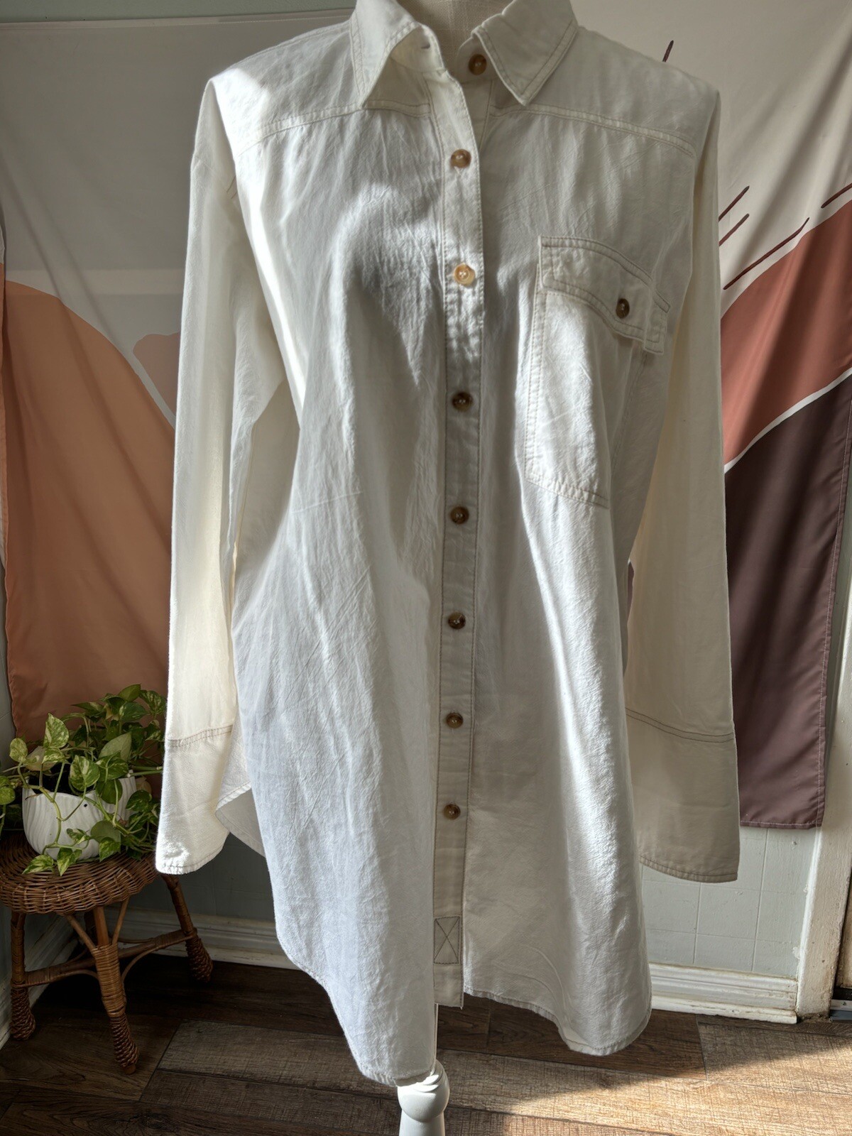 Free People Manchester Solid Button-Down Top Whit… - image 8
