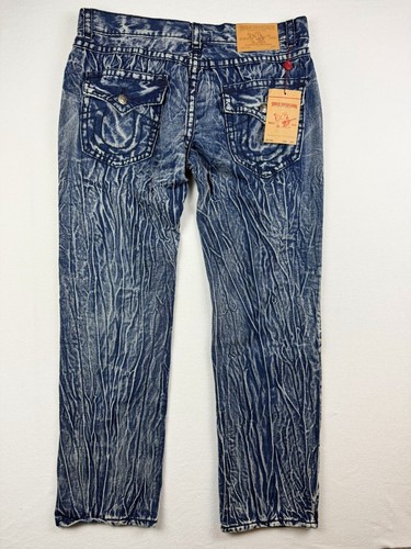 New TRUE RELIGION Billy Big T Distressed Jean Sz 42 USA NWT $455 Y2K 100% Cotton - Picture 4 of 16