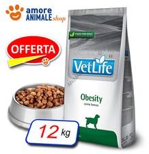 Farmina Dog Vet Life Natural Diet → Obésité - 12 KG - Réduction Poids Chiens