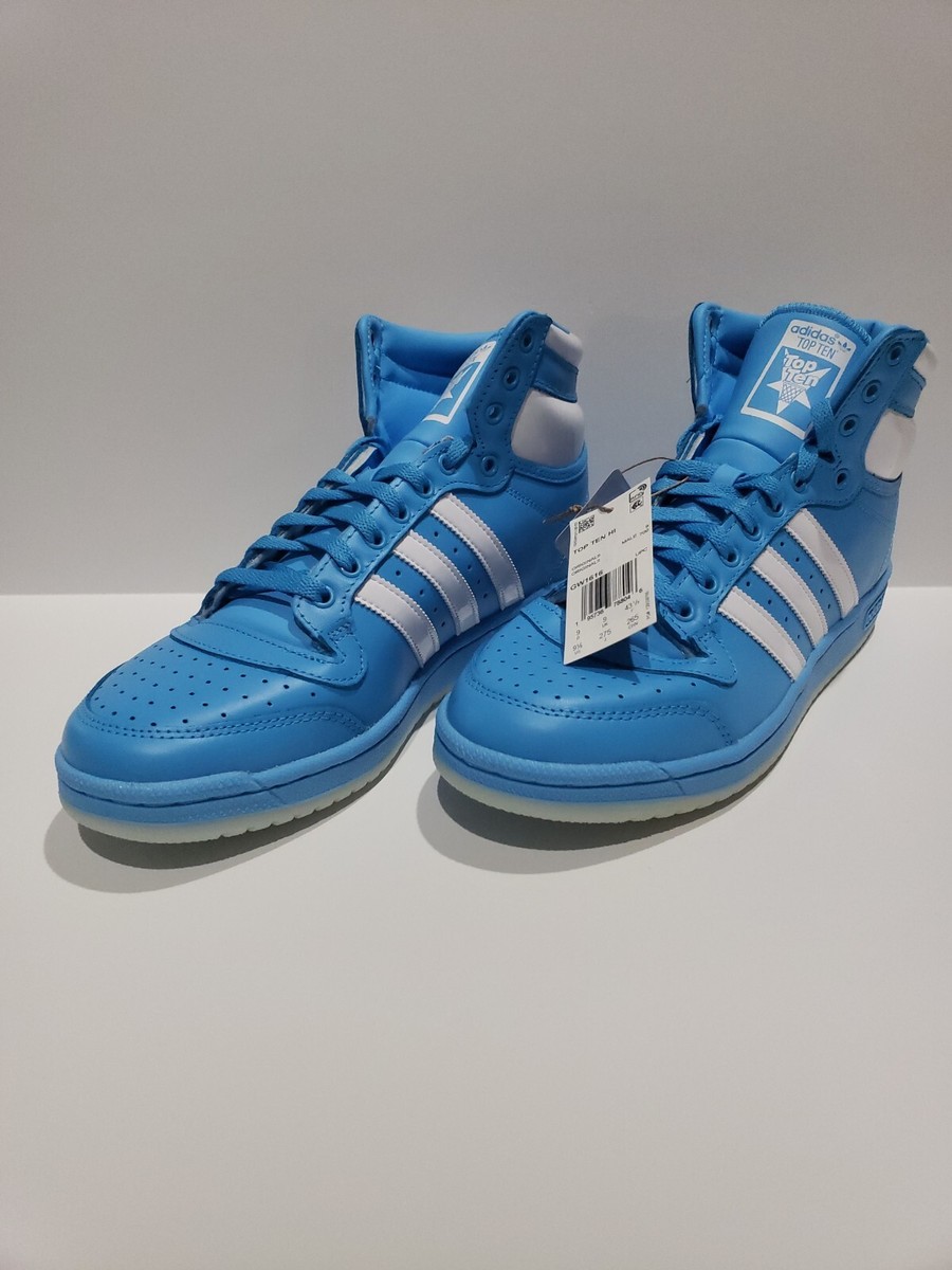 Size 11 Mens -Adidas Originals Top Ten Hi, Sky Rush UNC Blue 