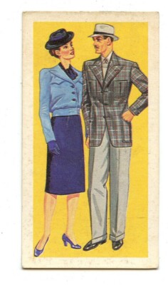 Brooke Bond Tea Card - British Costume Collectable Card #48 Day Clothes 1947 (3)