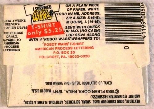 1985 FLEER ROBOT WARS CARD SEALED PACK - Picture 2 of 2