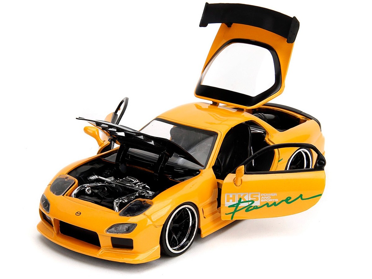 ミニカー 1:24 JDM TUNER 1993 Mazda RX-7 HKS 1993 Mazda RX-7 HKS Power Yellow with Carbon Hood JDM Tuners