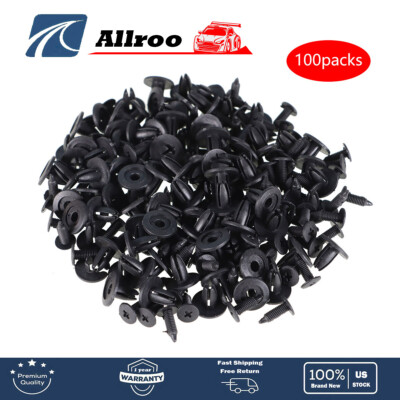 6mm Hole Auto Car Door Fender Push Plastic Rivets Retainer Clips 100Pcs