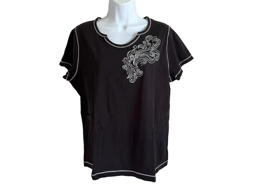 Top tejido 100 % algodón manga corta negro talla XL de SB Active Foto 2 de 4