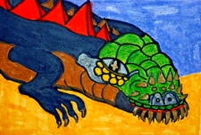 Colour Pencils / Pen Drawing Titled Royka Cassandra 105 x 148mm B Ulikowska 2024