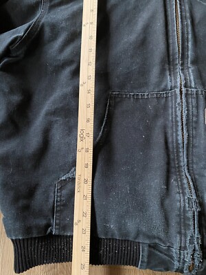 Vintage Carhartt Jacket Thrashed Black Zip Up XL Quilted 90s Vintage Carhartt Jacket Thrashed Black Zip Up XL Quilted 90s
