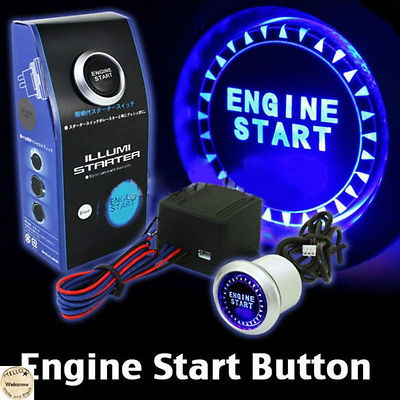 Universal 12V Car Engine Start Push Button Switch Ignition Starter Kit Blue LED