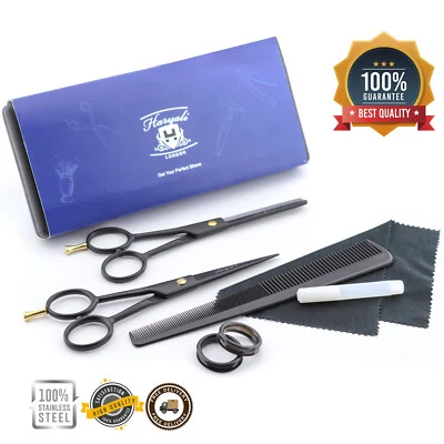 HARYALI LONDON New Haircut Scissors & Shears + Oil Set With Comb and Cloth for Hairdresser
