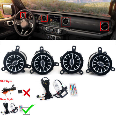 For Jeep Wrangler JL 2018-2021 Brand New Style Front Air Vent Inlet Ambient  Lamp