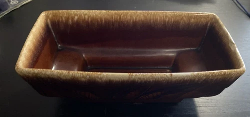 Vintage Hull U.S.A. Pottery Planters Brown Drip Glaze