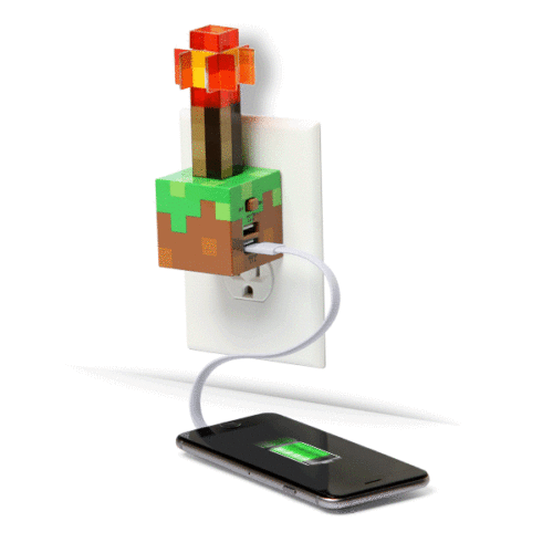 ThinkGeek Minecraft Redstone Torch USB Wall Charger - Picture 1 of 2