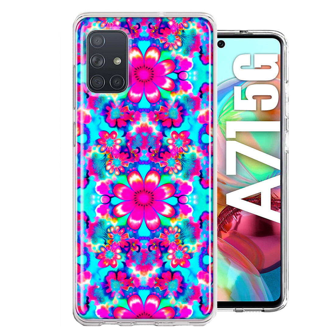 For Samsung Galaxy A71 4G Shockproof Hippie Tie Dye Flowers Case