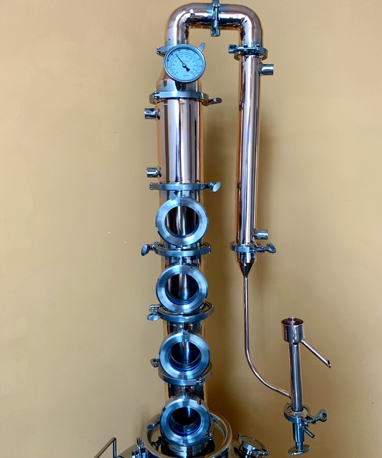 4" Modular Copper Still Flute Alcohol Distiller Distillation Column 