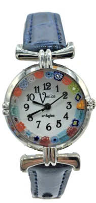 LE GEMME DI VENEZIA Orologio Lady Donna Acciaio watch in Vetro di Murano Murrina Millefiori