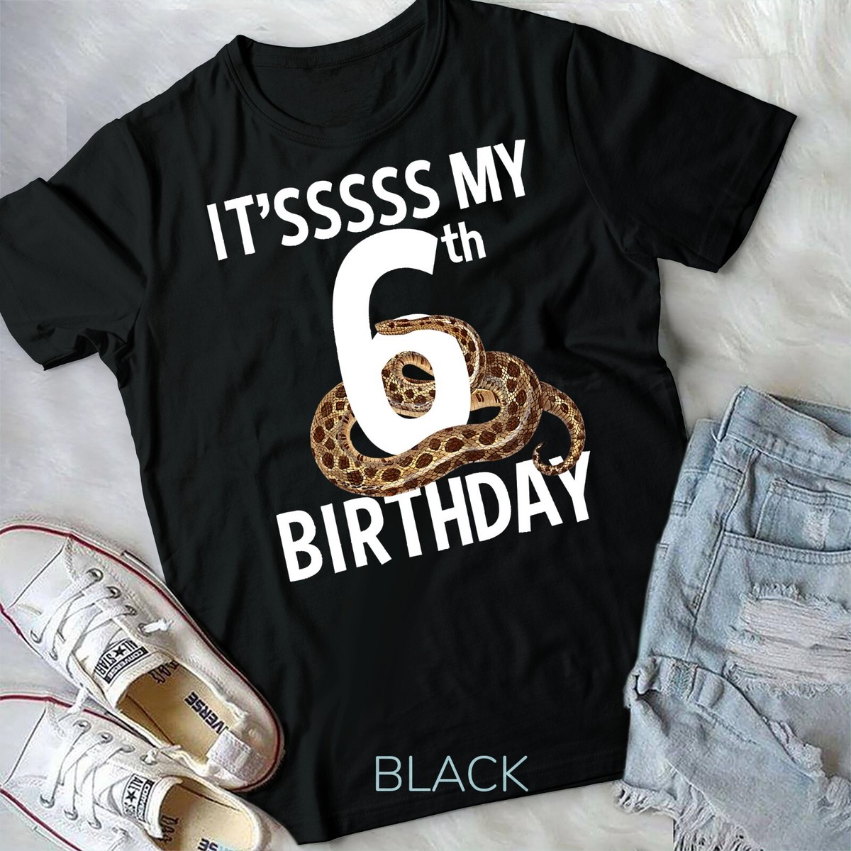 Kids 6 Year Old Snake Reptile Birthday Party 6th Birthday T-Shirt Kids 6 Year Old Snake Reptile Birthday Party 6th Birthday T-Shirt