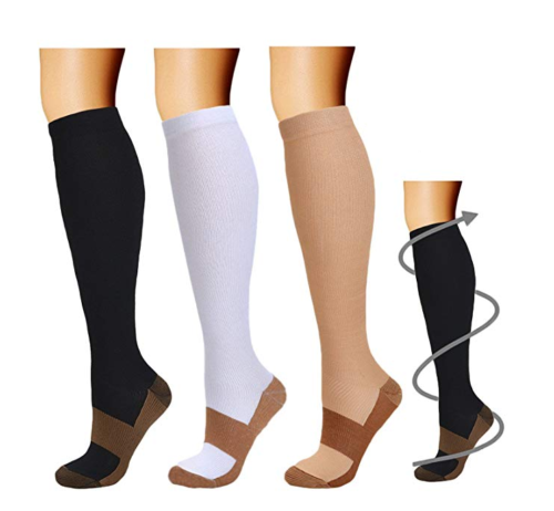(3 paia) Calze a compressione rame 20-30 mmHg supporto graduato uomo donna S-XXL - Foto 1 di 9