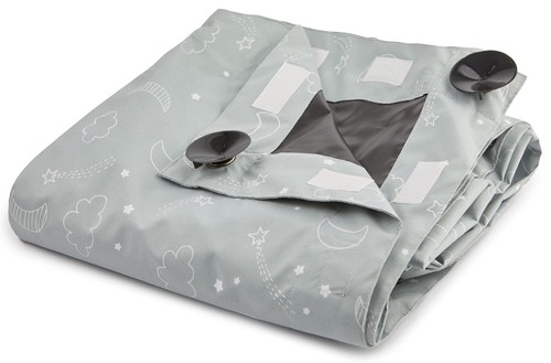 Tenda da viaggio ventosa termica oscurante portatile per finestra bambini grigio 180 - Foto 4 di 7