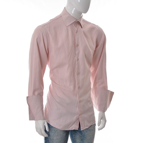 Suitsupply shirt Men Pure Cotton Two Ply Oxford Wide Cuffs Long Sleeve Top Pink - Picture 2 of 7