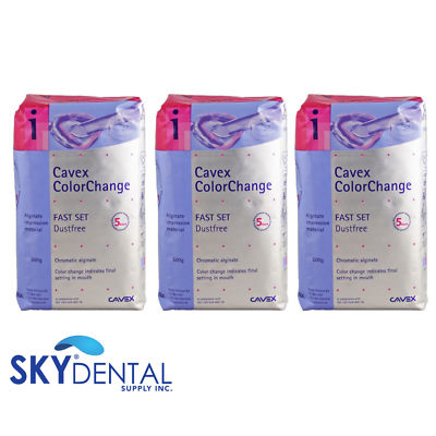 Cavex Color-Change Alginate Impression Material, Fast Set 500g (1-2 or 3 Bags)