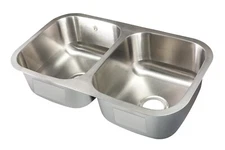 31" L x 18" W Equal Double Bowl Rectangular Undermount Kitchen Sink with Grid