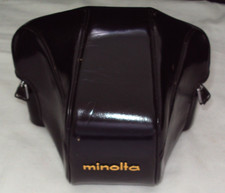Minolta SRT 101 SLR 35mm Film Camera 1970's-w/BLACK LEATHER CASE-SHUTTER FIRES