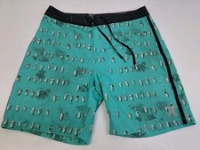 Hurley Mens Phantom Board Shorts Green Boat Print Size 29/7" 7446