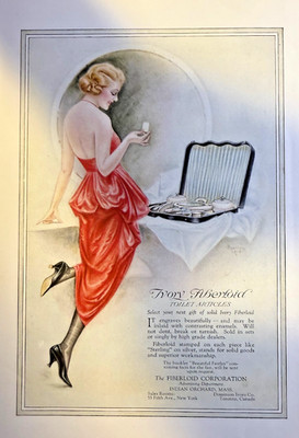 Vintage Magazine Advertisement 1920 Ivory Fiberloid Toilet Articles