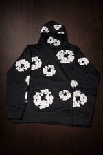 DENIM TEARS Graphic Print Black Hoodie Pullover  Size L