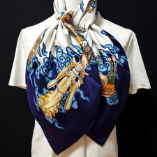 RARE VINTAGE HERMES Silk Scarf "Galop Volant" Carre 90 by Dimitri Rybaltchenko