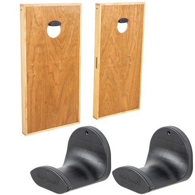 Gosports Wall Mounted Cornhole Board Hangers - Set Of 2 - Includes Bean Bag