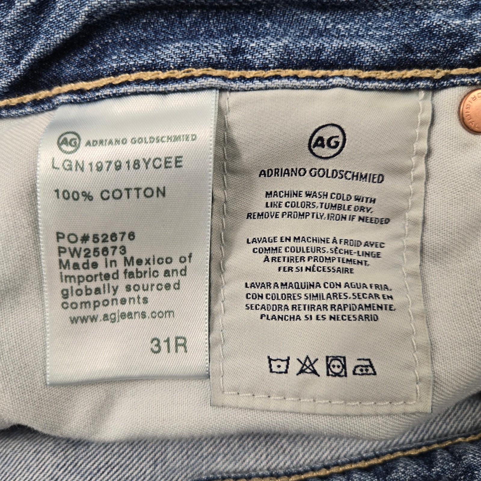 AG Adriano Goldschmied Alexxis High Rise Vintage Straight Jeans 100% Cotton 31R thumbnail 11