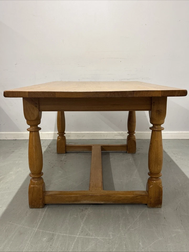 Vintage Oak Refectory Style Dining Table on Baluster Supports, Farmhouse Table - Image 3 of 4