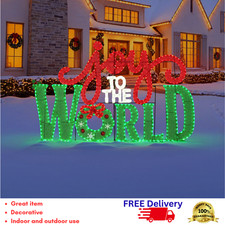 5' Pre-Lit Joy To The World LED Sign Outdoor Holiday Christmas Yard Decoration