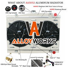 3 Row Radiator + Shroud Fan Relay Fit Skyline R33 R34 GTS GTS-T GTR GTT RB26DETT