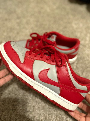 Nike Dunk Low Men s US 7.5 Red/Gray/White Low Top Lace Up Sneaker