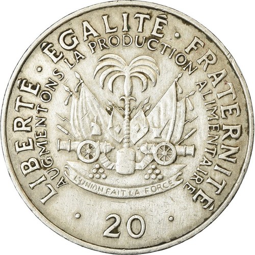 Haiti | 20 Centimes Coin | Jean-Claude Duvalier | Cannon | Km:100 | 1972 - 1983 - Picture 2 of 12