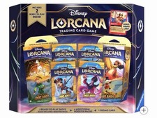 Disney Lorcana Trading Card Game 2 Decks 4 Booster Packs 1 Promo Card Damaged Bx