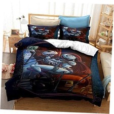 Bedding Set 3Pieces, Nightmare Christmas Duvet Cover Set Queen U.S. Standard 
