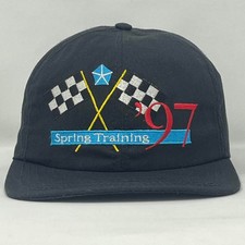 Vintage 90s spring training hat Chrystler checkered flag 1997 USA made snap back